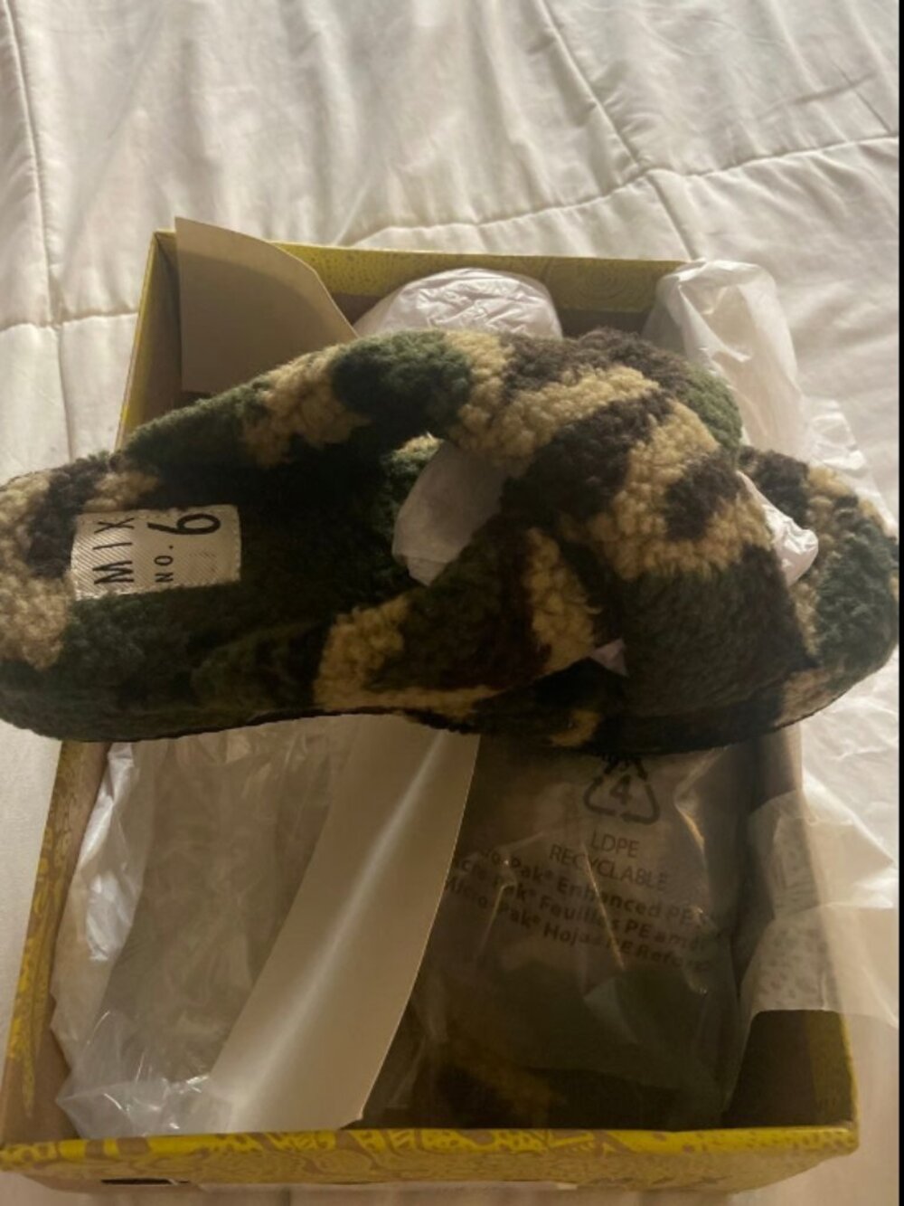 Mix no. 6 faux shearling camo slippers *BNIB* size 7